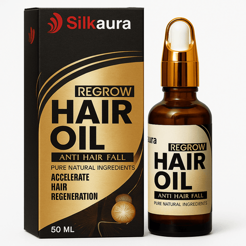 Natural Regrow Hair Oil formulated to effectively reduce hair loss and promote healthy scalp nourishment