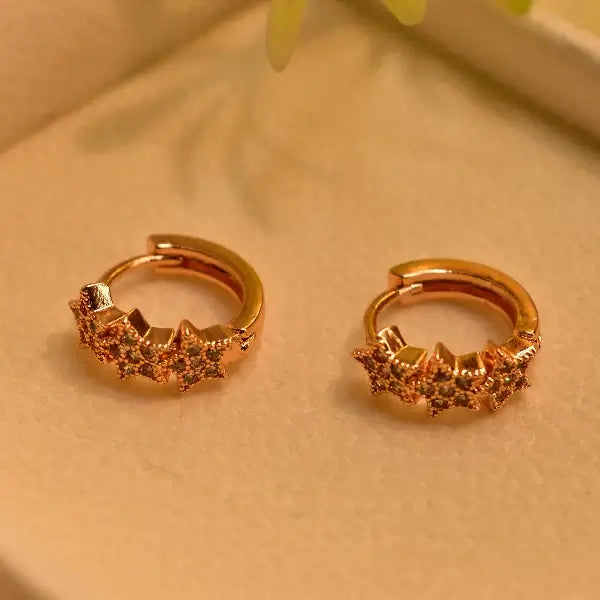 Stylish Star Design Gold Plated Crystal Stones Earrings For Girls/women.