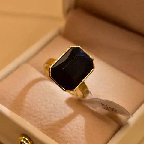 Fancy Unique Design Gold Plated Real Stone Ring For Girls/Women.