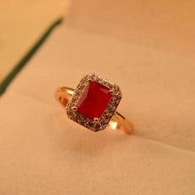Glamorous Luminous Real Stone Gold Plated Ring For Girls/Women.