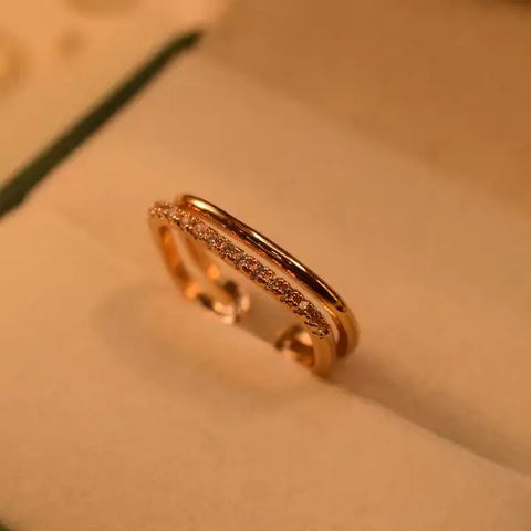Luminous Hoop Design Crystal Stones Ring For Girls/Women.